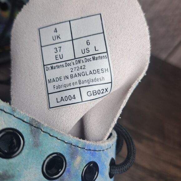 DR Martens 1460 Pascal Blue Tie Dye Summer Tumbled Boots Women's Sz 6 (NWT) - Picture 8 of 8